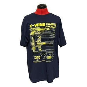 Star Wars X-Wing T-65 Starfighter Blue T-Shirt Size Large